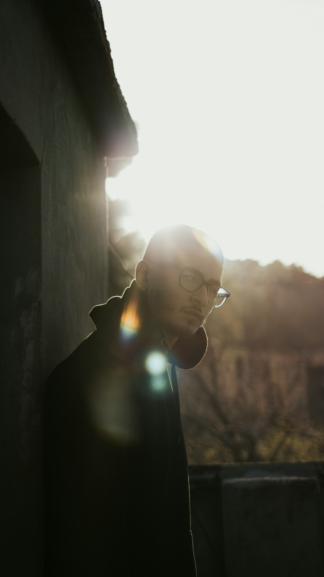 Portrait of a bearded man outdoors